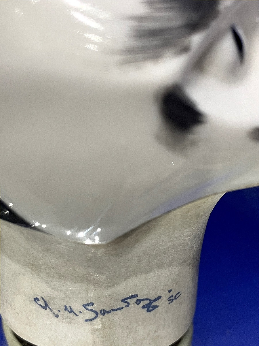 Flacon porcelaine zoomorphe Chat Haviland Édouard Marcel Sandoz(1881-1971). -photo-2