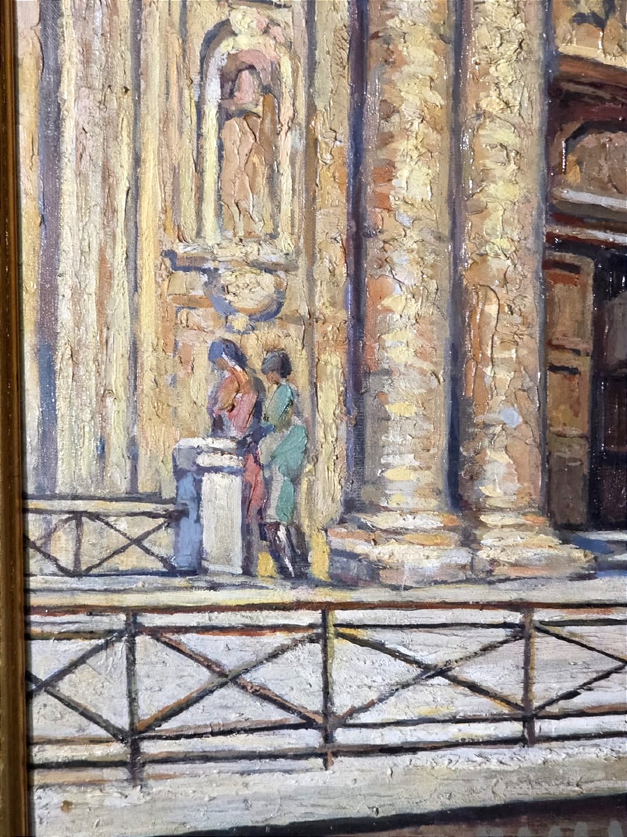 Painting Of Martigues, Church Of The Madeleine, Signed Ferdinand Olivier (1873-1957)-photo-1