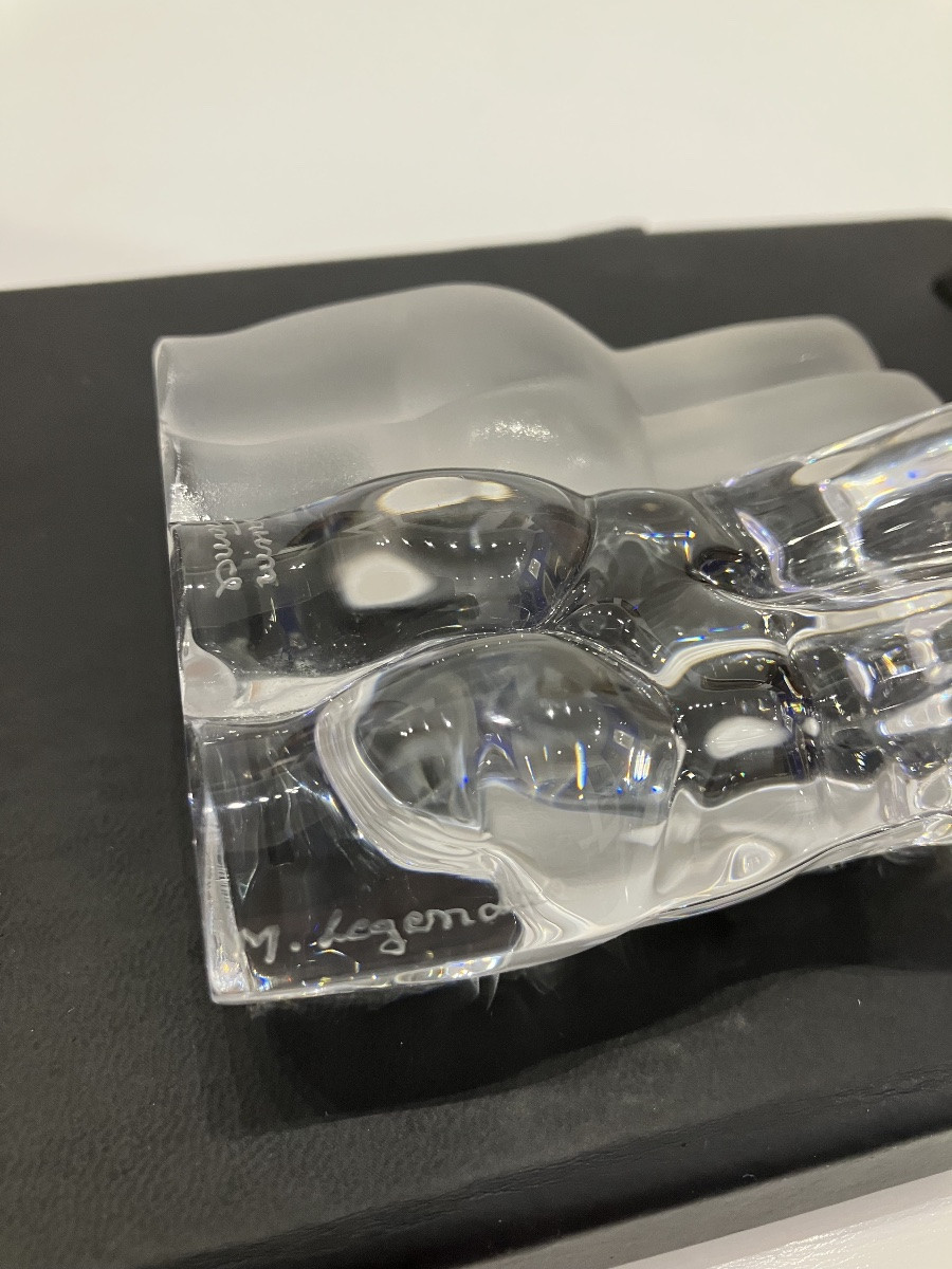 Daum Crystal Bowl Sculpture Signed M. Legendre, 20th Century-photo-4