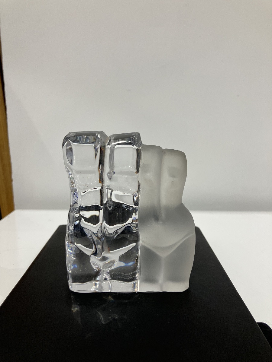 Daum Crystal Bowl Sculpture Signed M. Legendre, 20th Century-photo-6