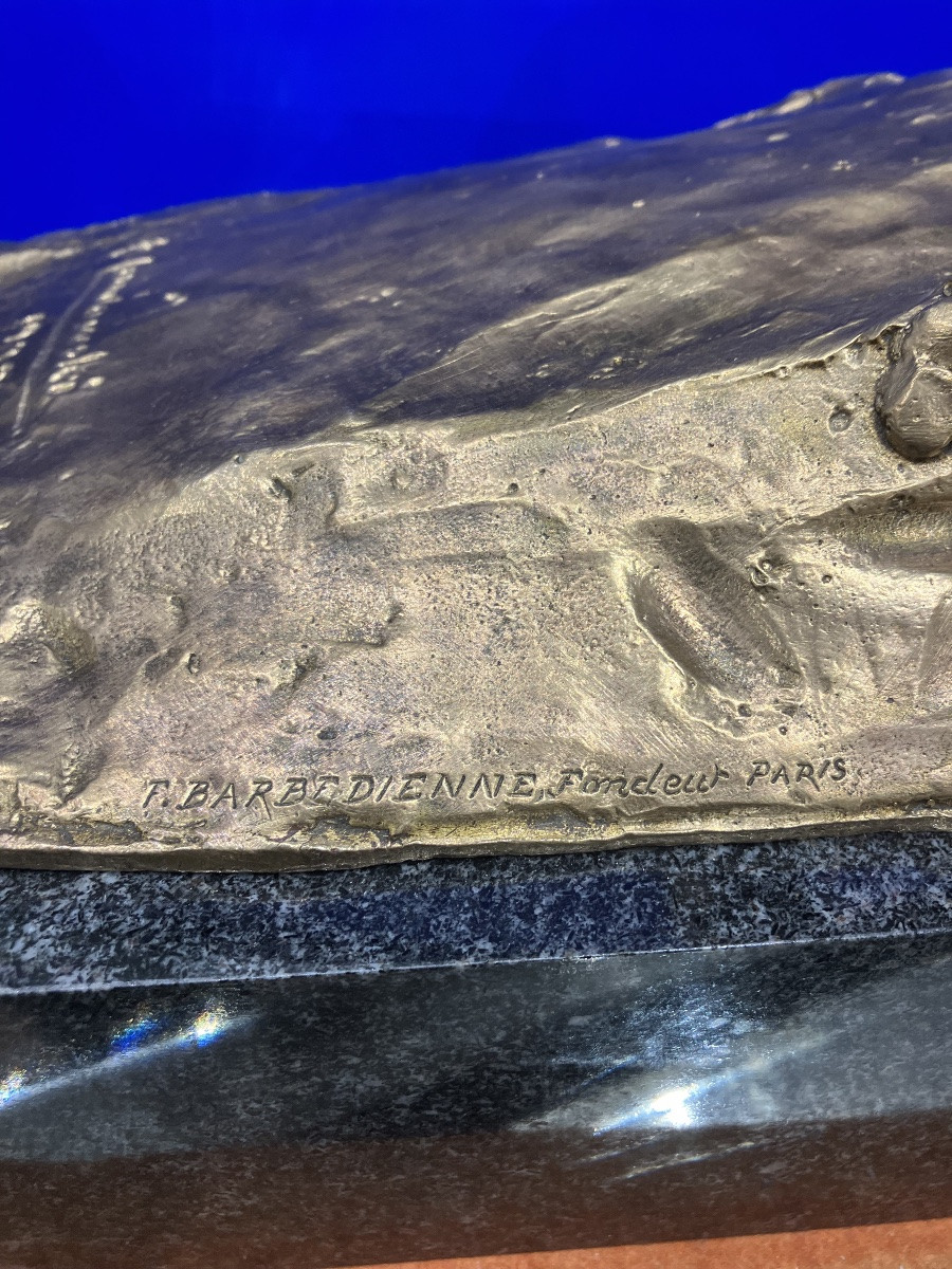 Title: Gilt Bronze Sculpture By Paul Landowski (1875-1961), Hercules Capturing The Ceryneian Hind-photo-6