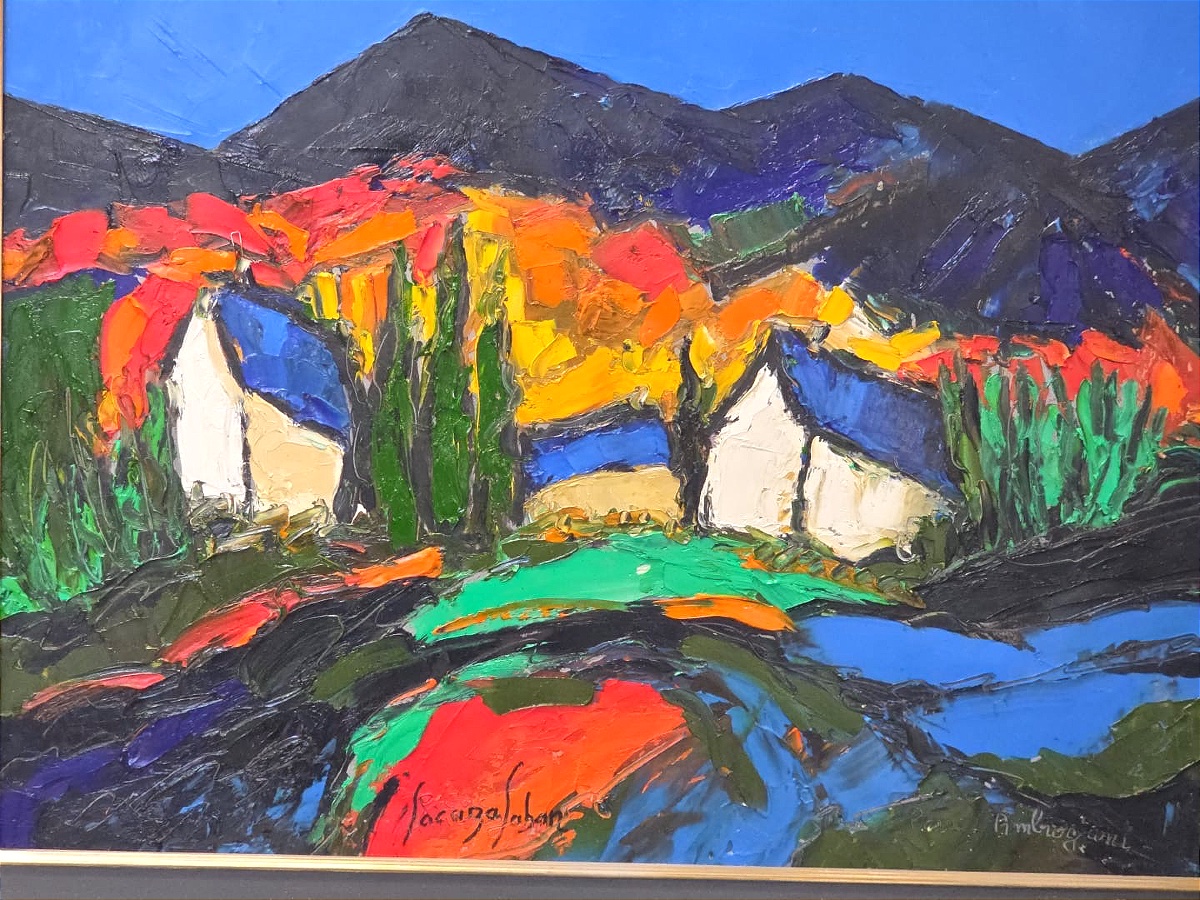 Oil Painting, Provençal Landscape, Signed Cubist, 20th Century-photo-3