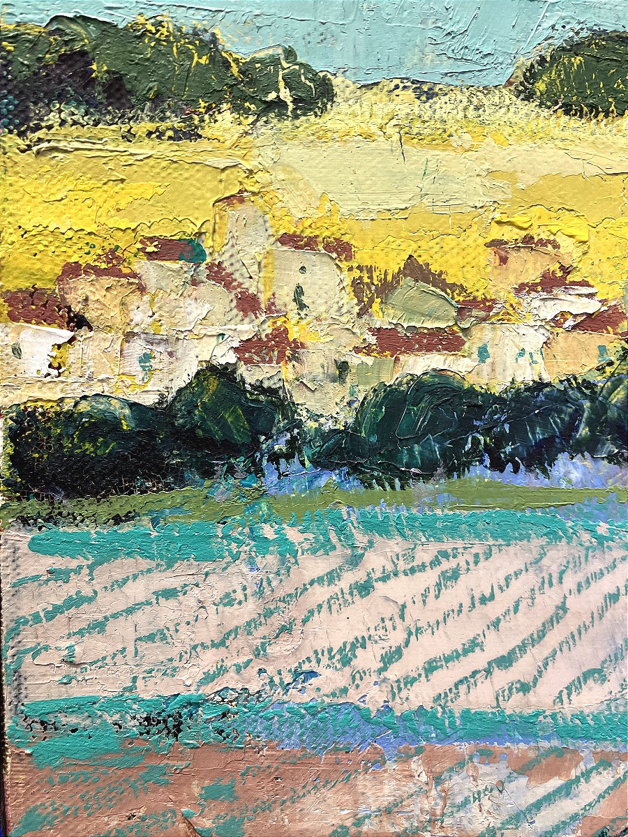 Oil Painting On Canvas Signed, Landscape Véronique Vermeil (1938-2017) Modern Art-photo-2