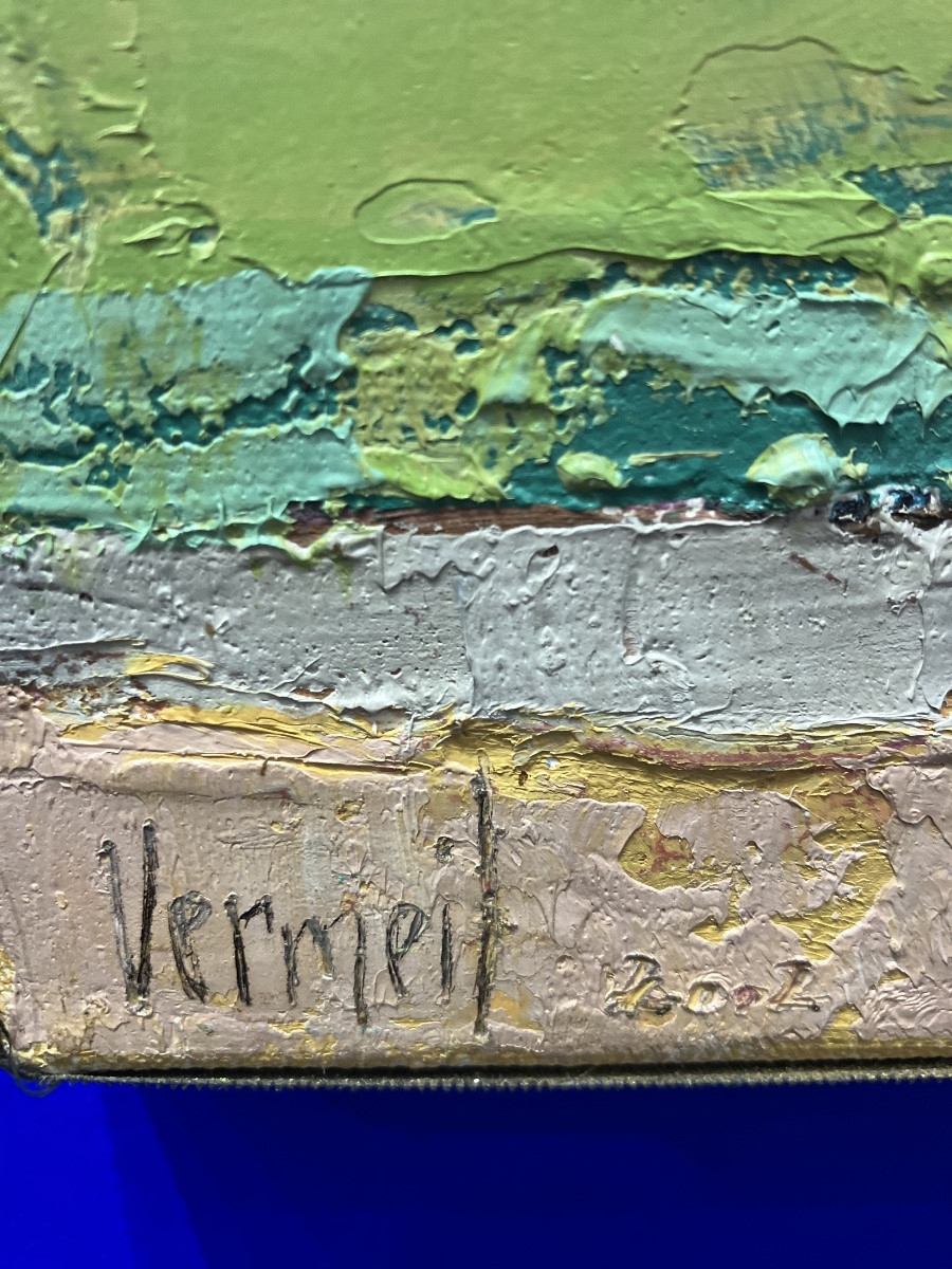 Landscape, Oil On Canvas, Signed By Véronique Vermeil (1938-2017), Modern Art -photo-4