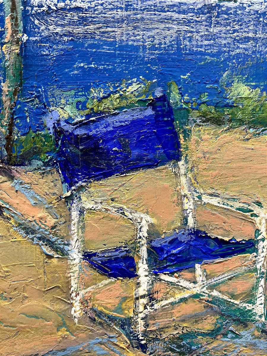 Landscape, Oil Painting On Canvas By Véronique Vermeil (1938-2017), Modern Art -photo-2