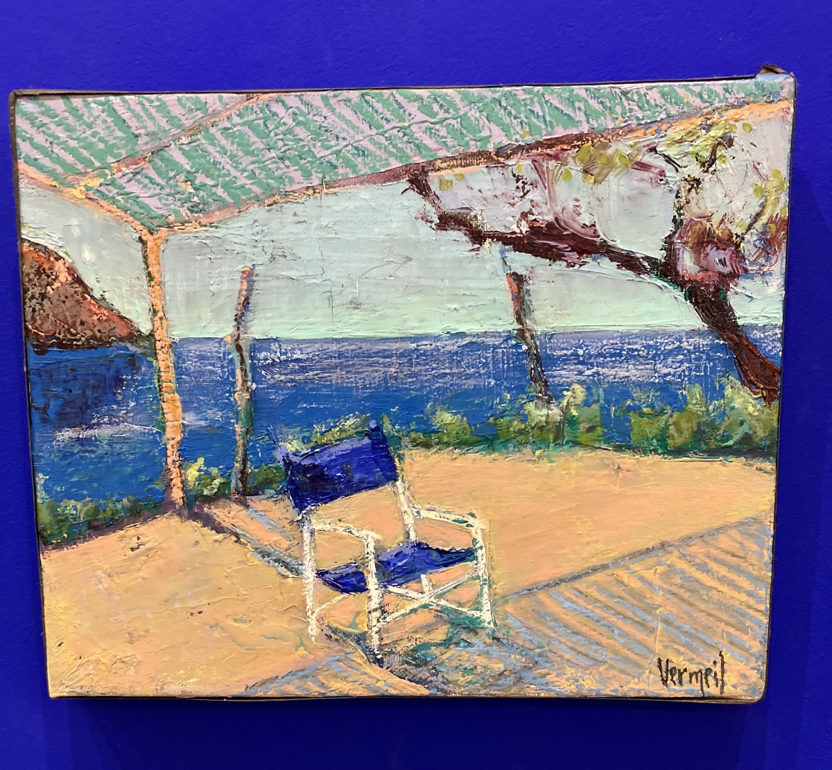 Landscape, Oil Painting On Canvas By Véronique Vermeil (1938-2017), Modern Art -photo-1