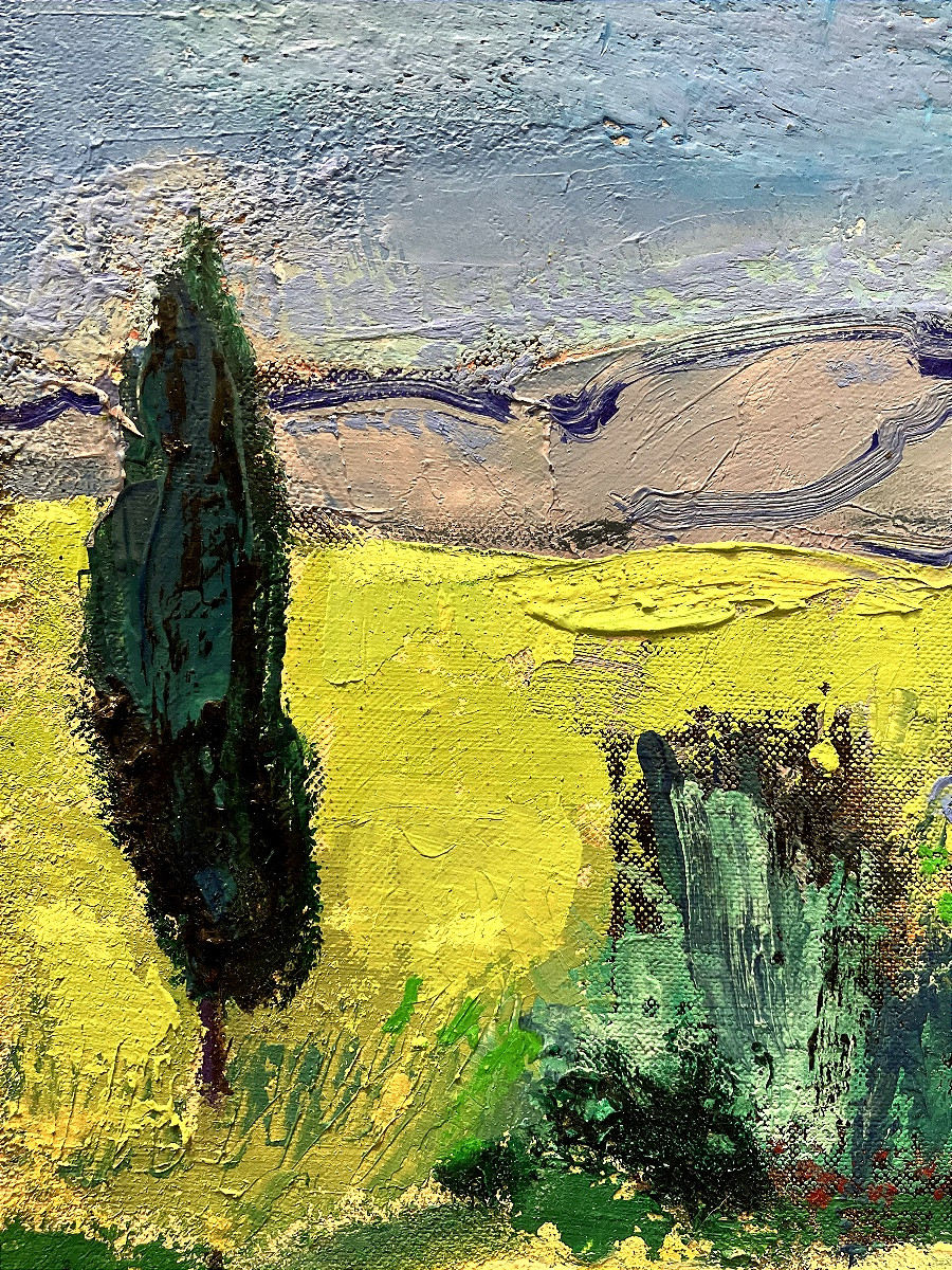 Landscape, Oil On Canvas Signed By Véronique Vermeil (1938-2017), Modern Art -photo-4