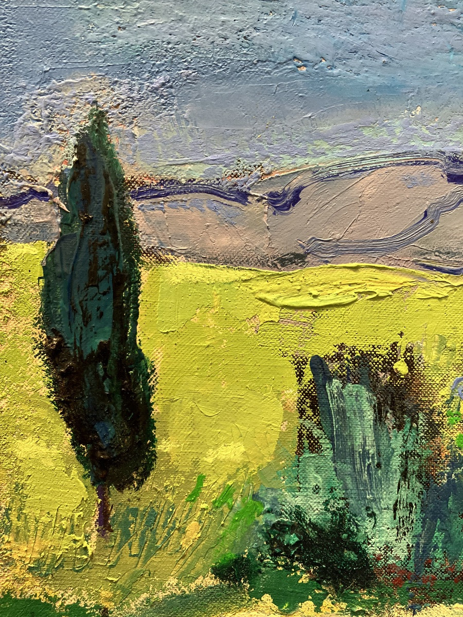 Landscape, Oil On Canvas Signed By Véronique Vermeil (1938-2017), Modern Art -photo-2