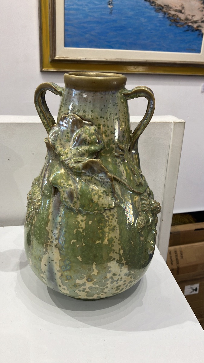 Vase By Charles Catteau, Ceramist For Royal Boch, Art Deco Period-photo-1