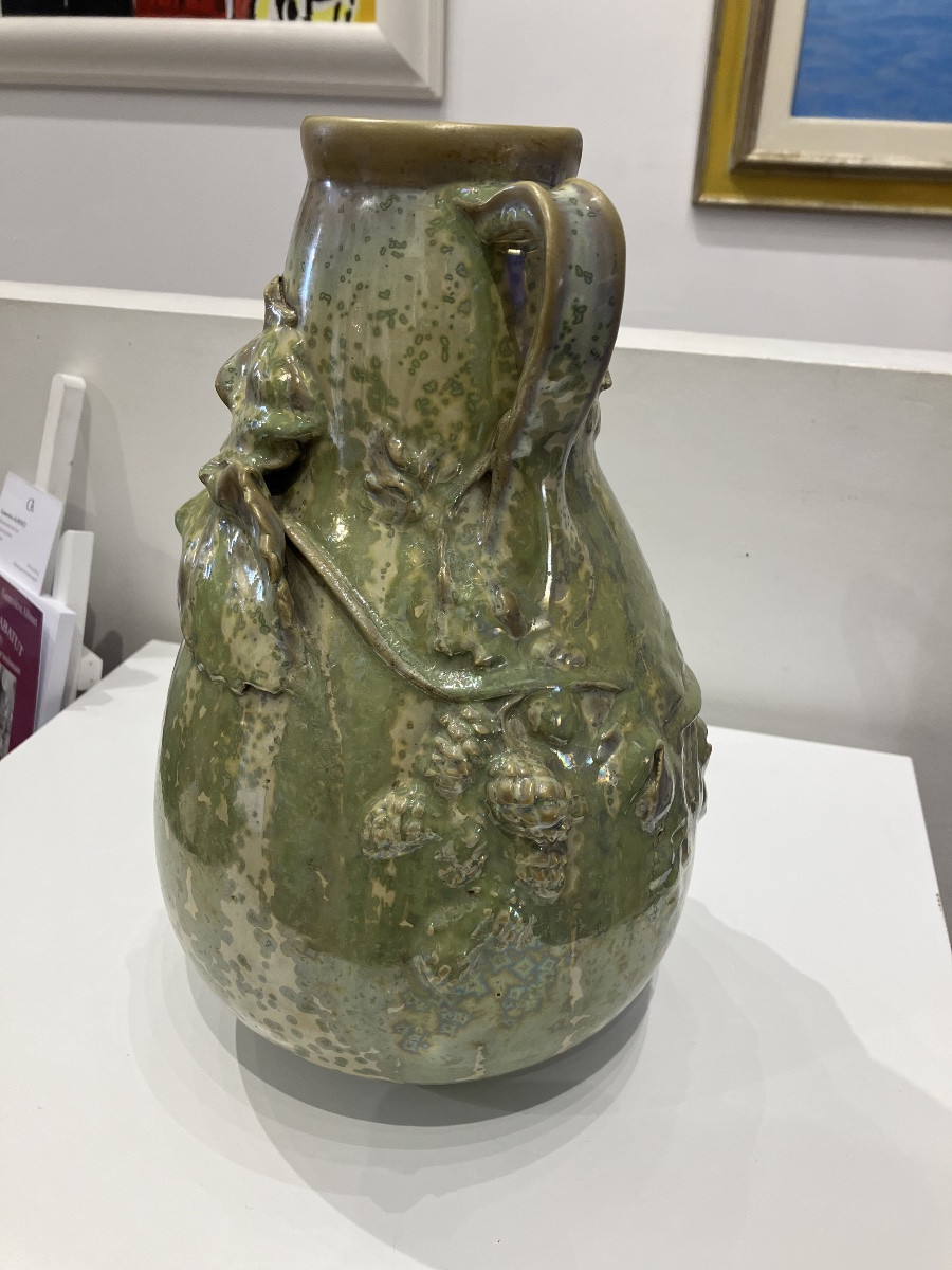 Vase de Charles Catteau, céramiste pour Frères Boch époque Art Nouveau-photo-1