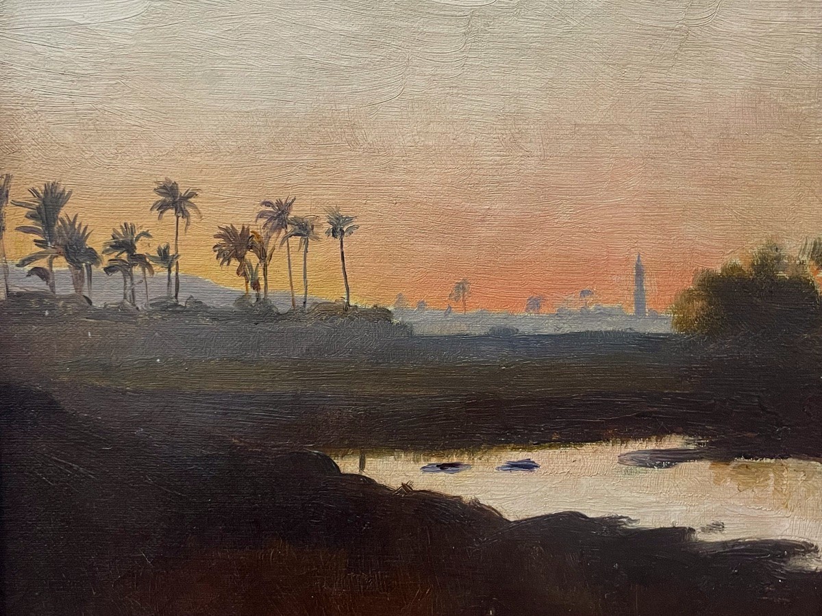Paul Leroy (1860-1942) Painting “sunset At Siout” 1885-photo-3