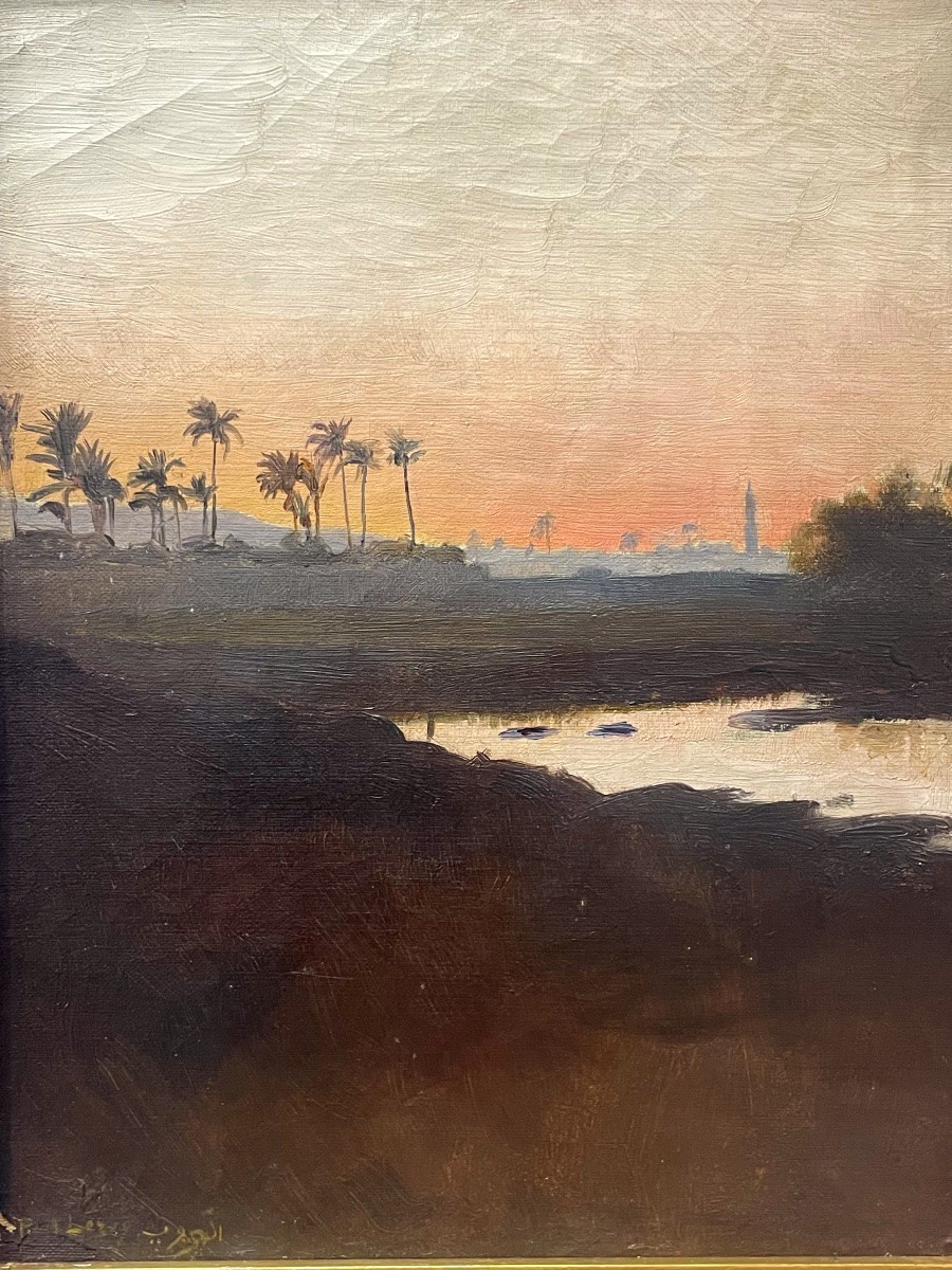 Paul Leroy (1860-1942) Painting “sunset At Siout” 1885-photo-4