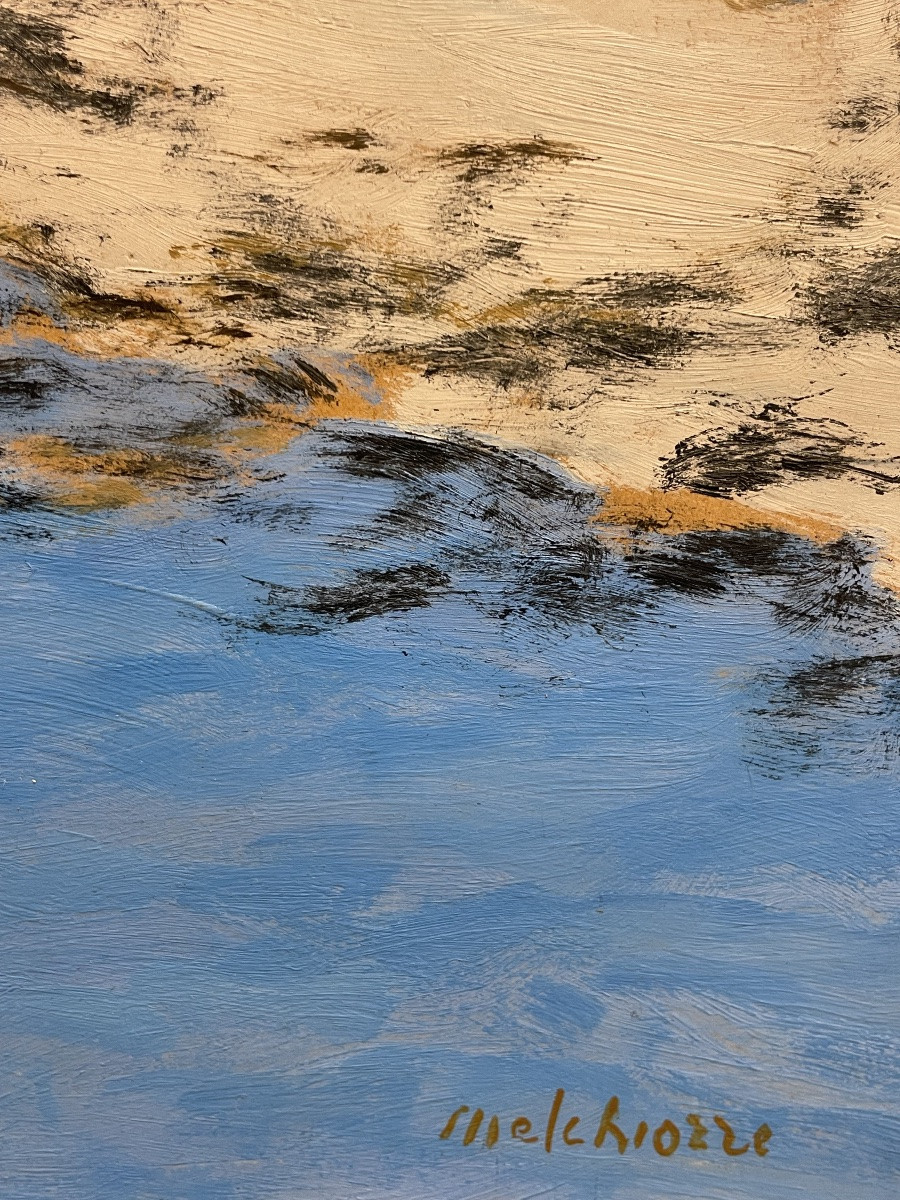 Enzo MELCHIORRE ( Italie 1931) Reflets, huile signée -photo-3
