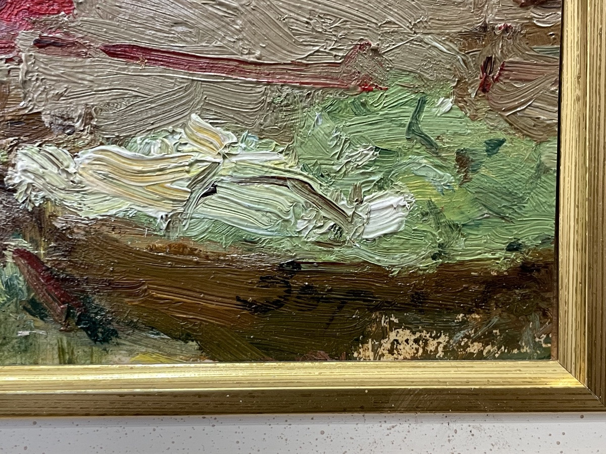 Galina Denisovna Zorya, Known As Galina Zoria (1915-2002) - Market Scene, Oil On Paper -photo-3