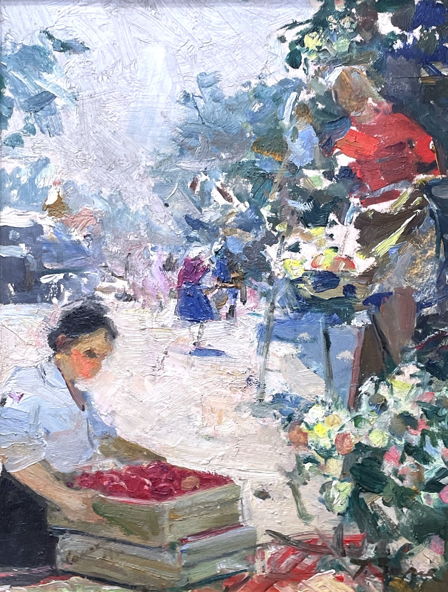 Galina Denisovna ZORYA dit Galina ZORIA ( 1915 - 2002) - cueillette de fruits