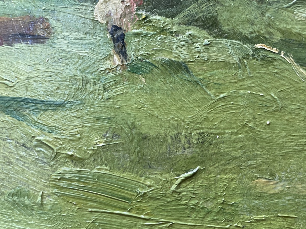 Ferdinand David (1860 - 1944) Landscape Of Lot-et-garonne, Oil On Panel -photo-1