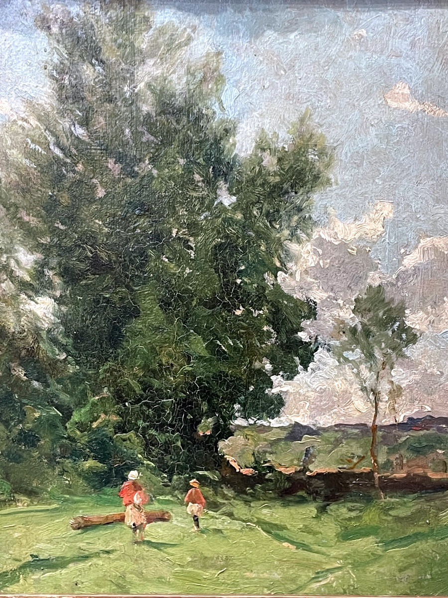 Ferdinand David (1860 - 1944) Landscape Of Lot-et-garonne, Oil On Panel 