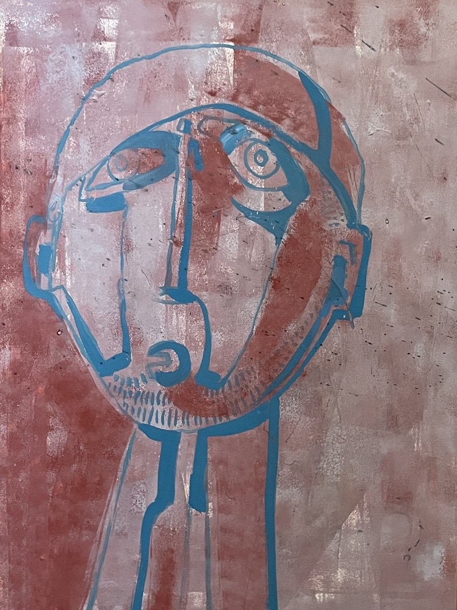 Allonsius Daniel Jacques (1923 - 1995) Portrait, Watercolor On Paper -photo-3