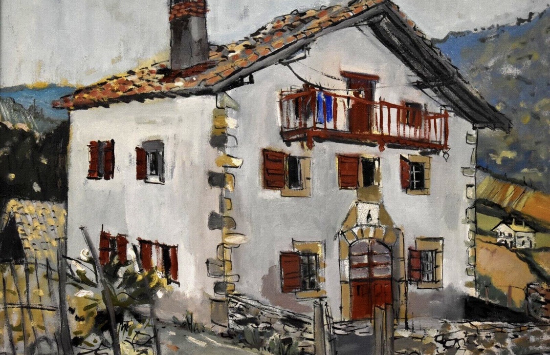 PEYRANNE Rémy ( 1938 - 2018) Pays Basque, Huile sur toile -photo-2
