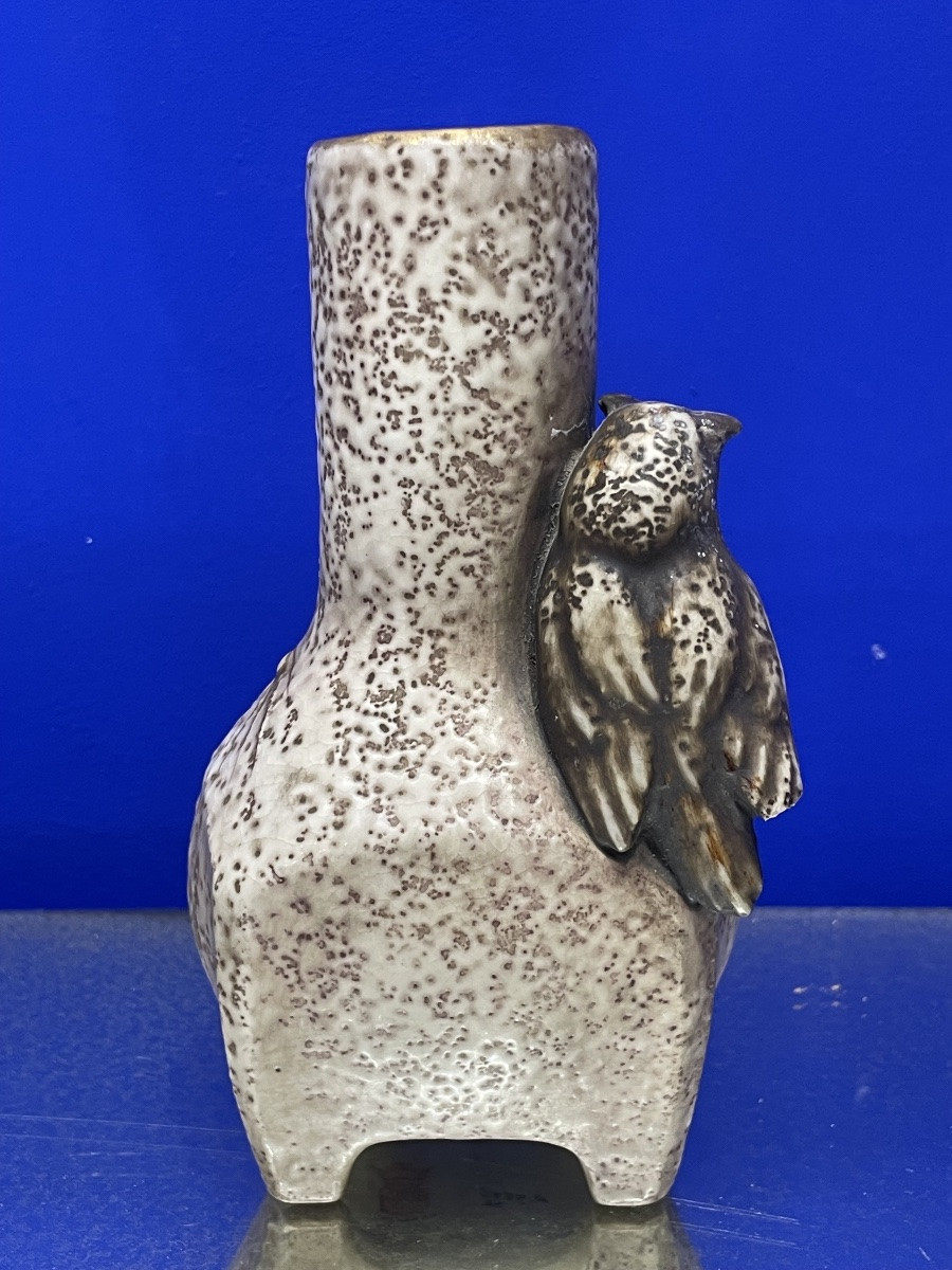 Ernst Wahliss (1836-1900) Owl Vase, Art Nouveau, Late 19th Century -photo-4