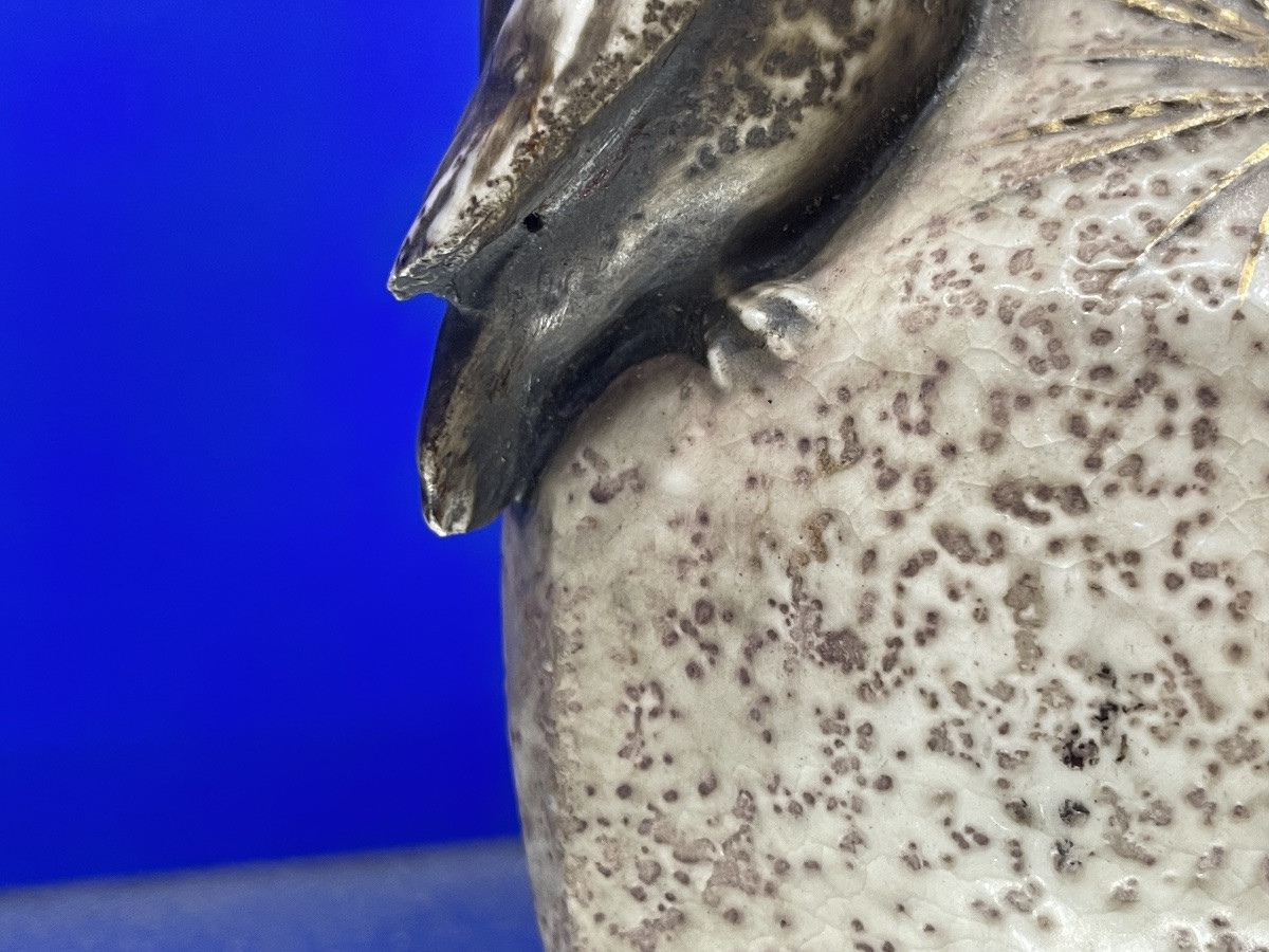 Ernst Wahliss (1836-1900) Owl Vase, Art Nouveau, Late 19th Century -photo-2