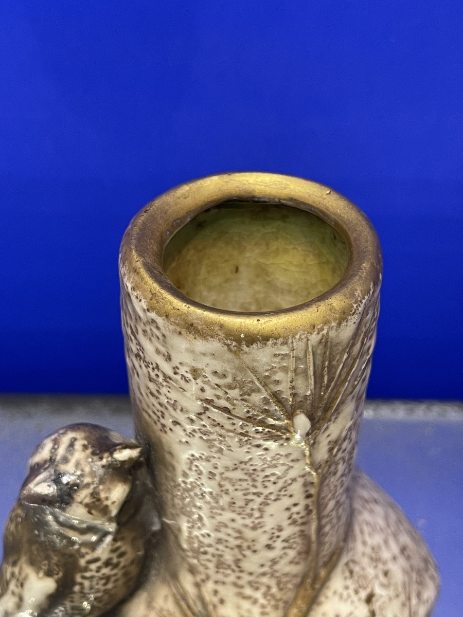 Ernst Wahliss (1836-1900) Owl Vase, Art Nouveau, Late 19th Century -photo-7