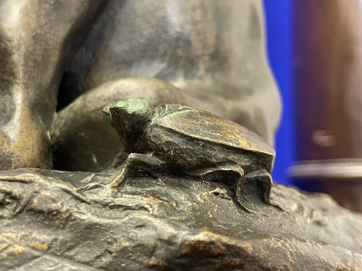 Vacossin Georges Lucien (1870 - 1942) The Two Puppies On The Lookout For A Beetle - Bronze -photo-2