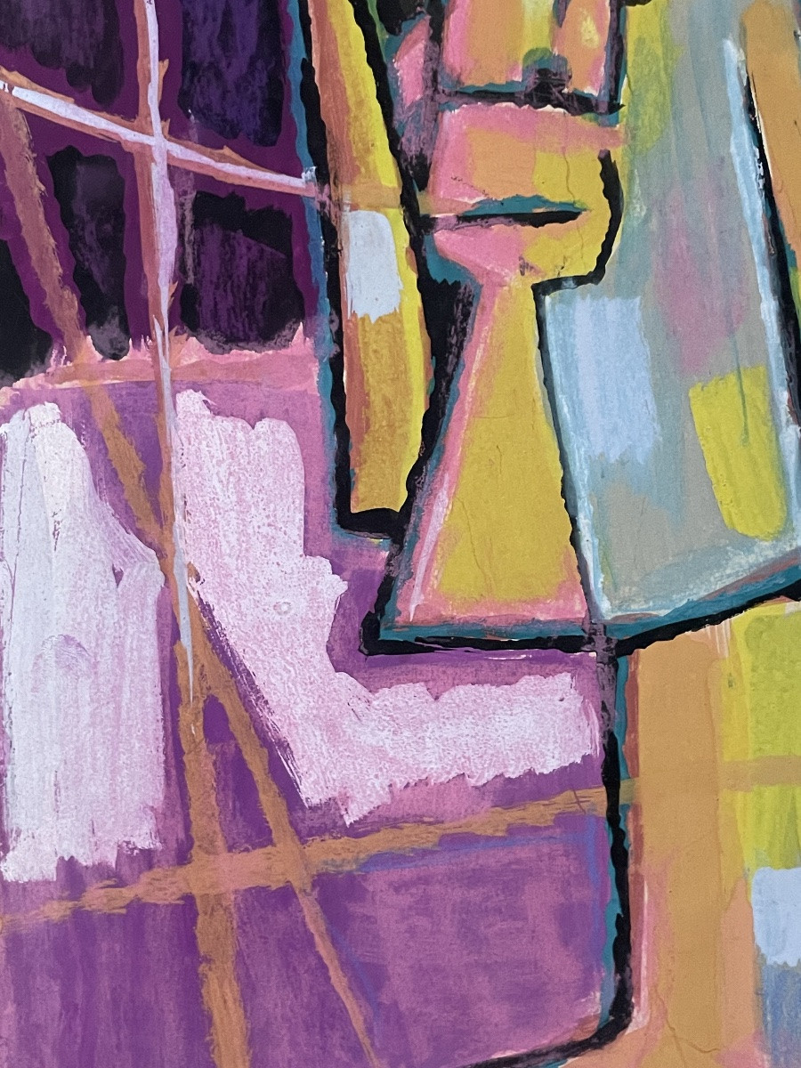 Allonsius Daniel Jacques (1923 - 1995) Easter Island - Mixed Media On Paper-photo-2