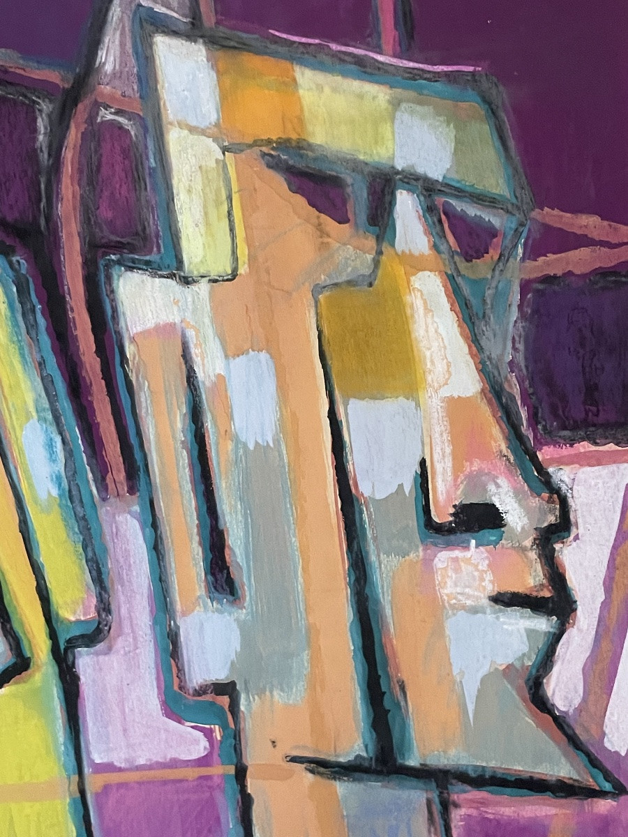 Allonsius Daniel Jacques (1923 - 1995) Easter Island - Mixed Media On Paper-photo-4