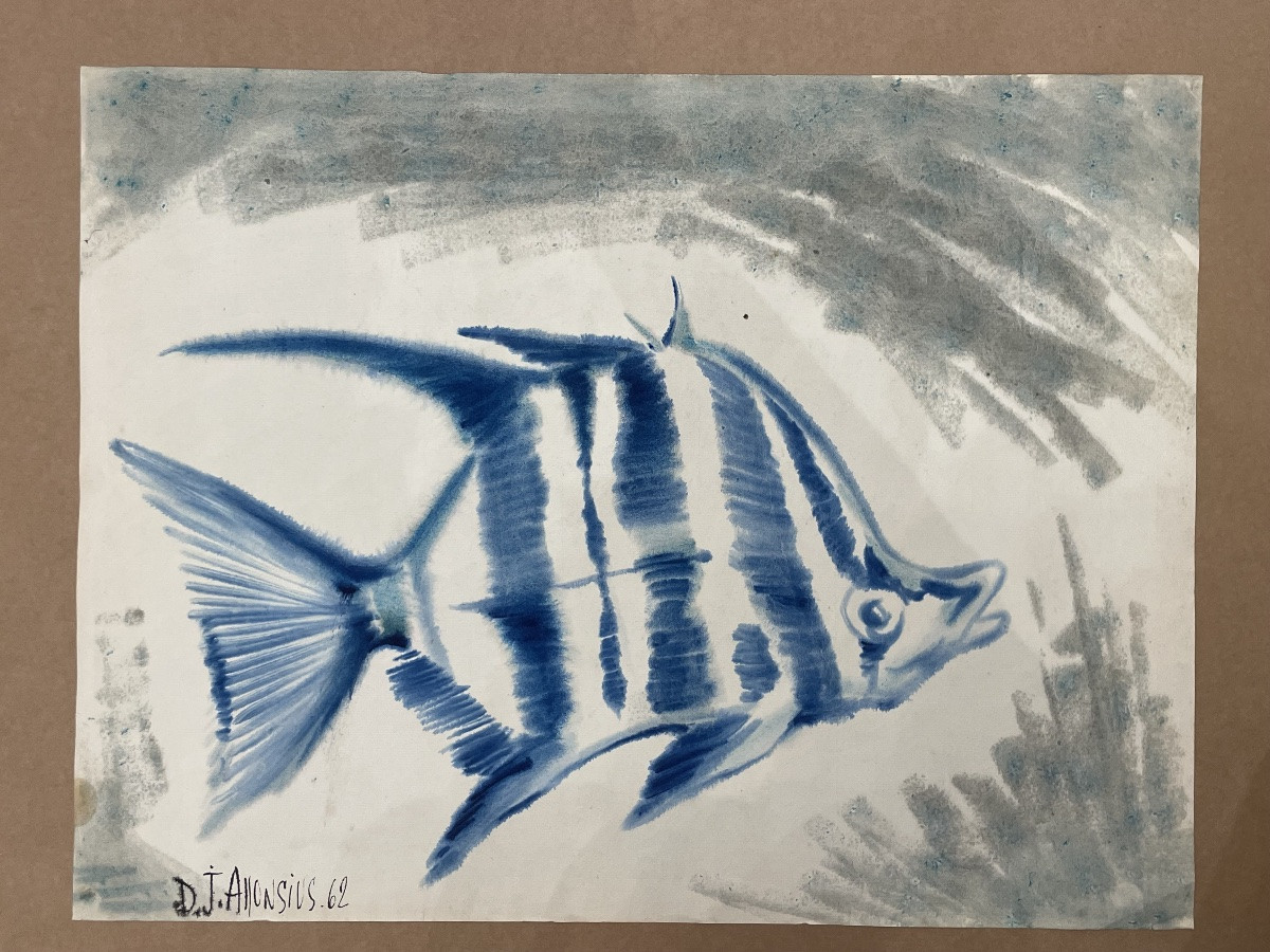 Allonsius Daniel Jacques (1923 - 1995) Blue Fish -photo-2