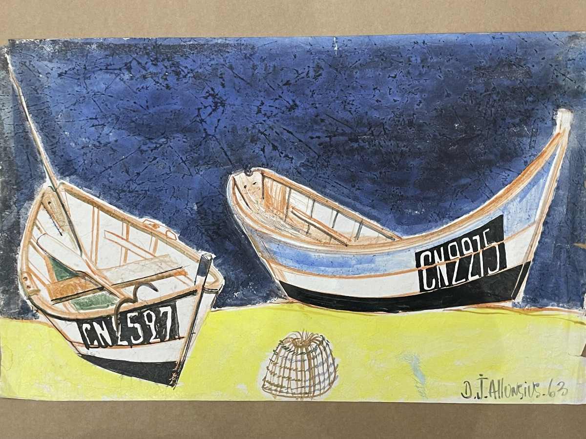 Allonsius Daniel Jacques (1923 - 1995) Boats And Fish Trap -photo-3