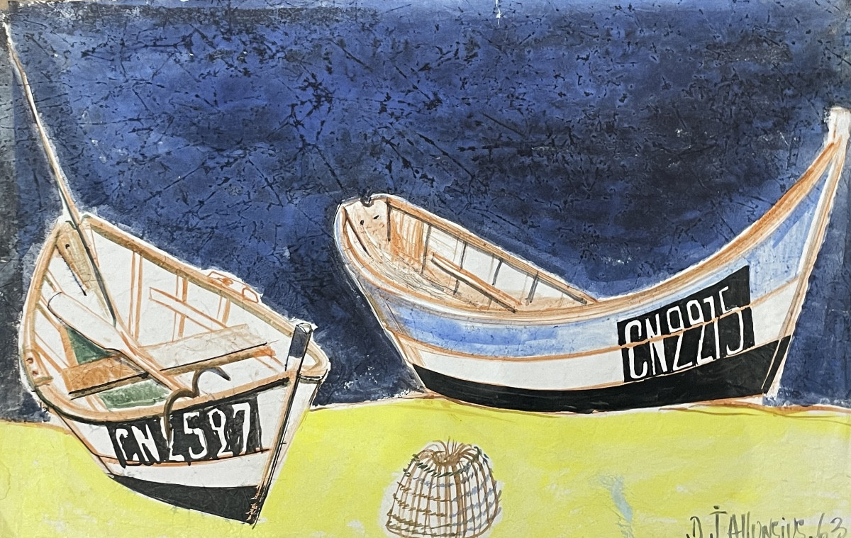 Allonsius Daniel Jacques (1923 - 1995) Boats And Fish Trap 