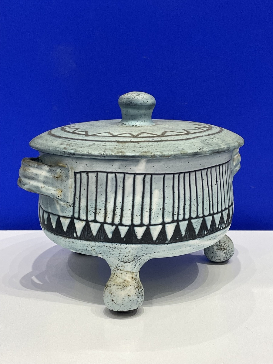 POUCHAIN Jacques ( 1925 - 2005) - L’ Atelier Dieulefit - Pot couvert tripode -photo-2