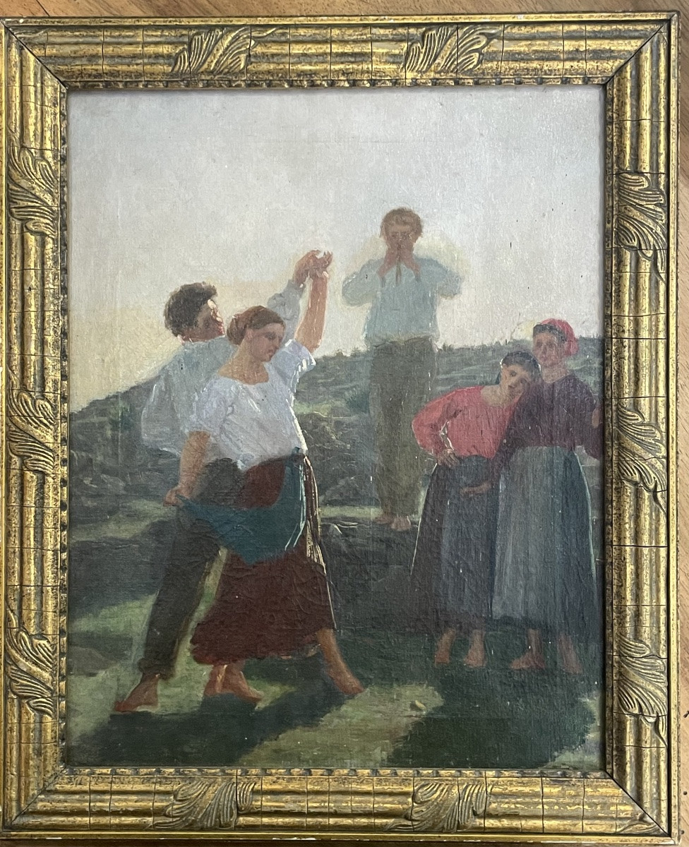 Ribera Perico Or Pedro (1867 - 1949) Attributed To - The Dancers Of Fandango - Oil On Canvas -photo-4