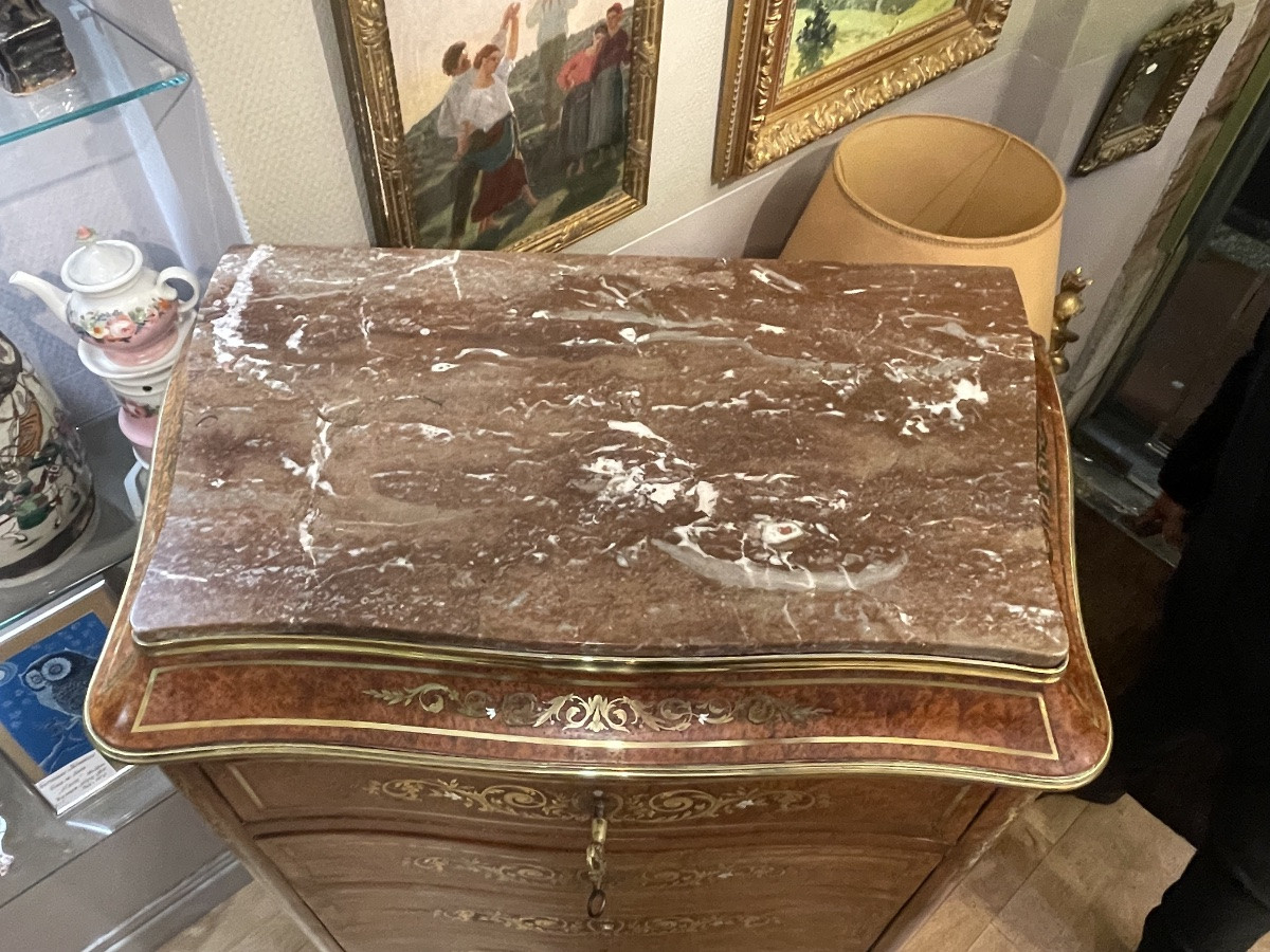 Secrétaire en forme de Semainier - Marqueterie Boulle - Epoque Napoléon III-photo-7