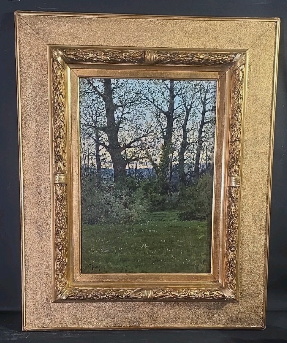 Victor, Jean, Pierre Falies (1849-1901) - Painting: Landscape At Twilight -photo-2