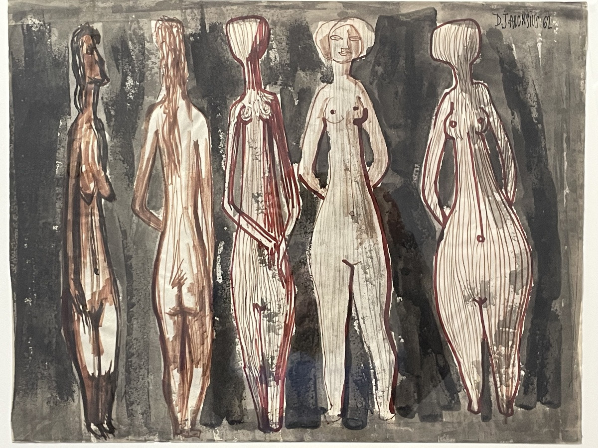 ALLONSIUS Daniel Jacques ( 1923 - 1995) - les Cinq graces - tableau -photo-3