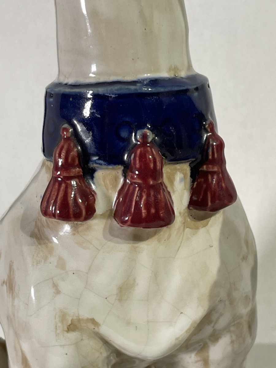 Large Pair Of Ceramic Greyhounds - Italian Work, 1950s-photo-3