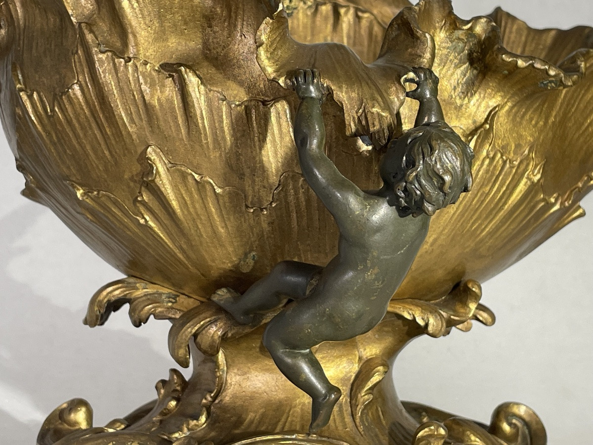 KINSBURGER Sylvain ( 1855 - 1935) - Centre de table en bronze - Art Nouveau -photo-2