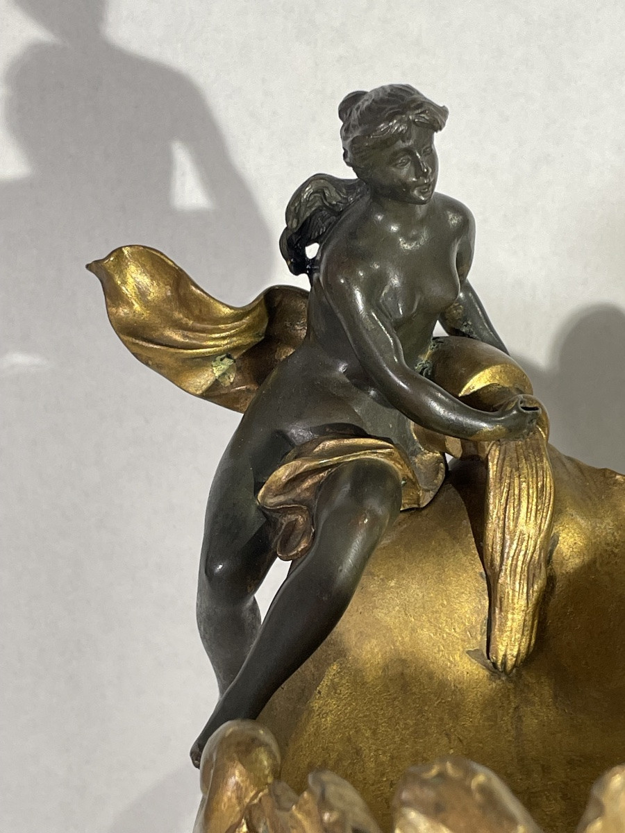KINSBURGER Sylvain ( 1855 - 1935) - Centre de table en bronze - Art Nouveau -photo-3