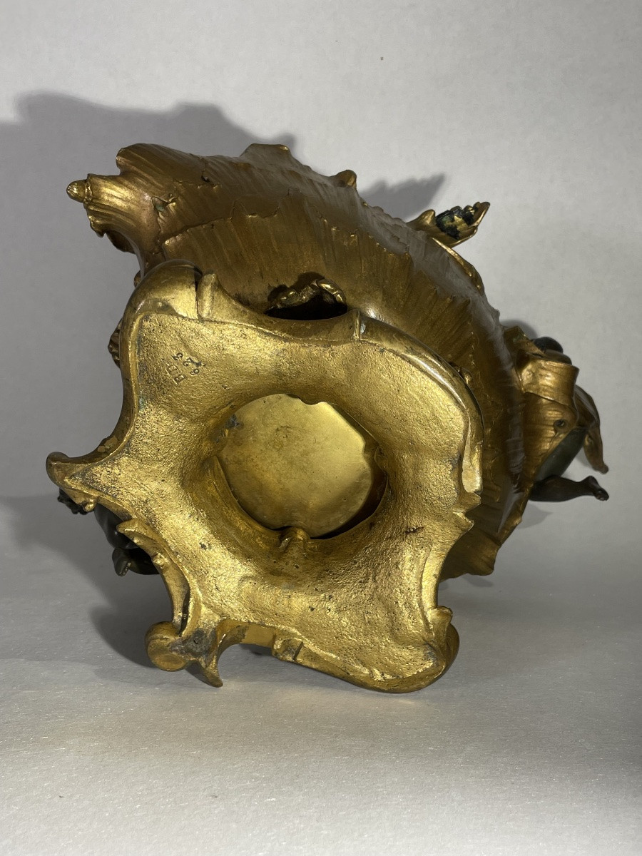 KINSBURGER Sylvain ( 1855 - 1935) - Centre de table en bronze - Art Nouveau -photo-2