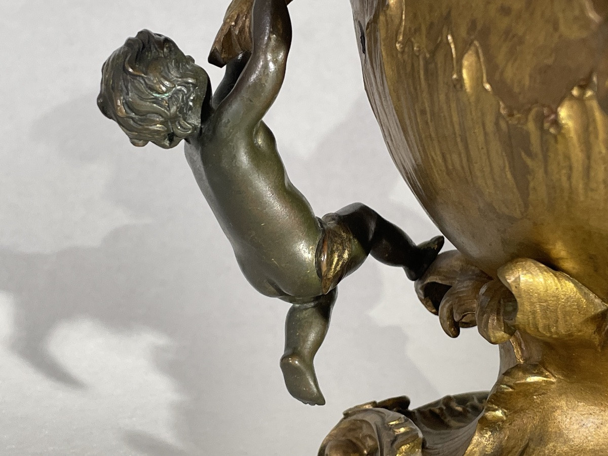 KINSBURGER Sylvain ( 1855 - 1935) - Centre de table en bronze - Art Nouveau -photo-3
