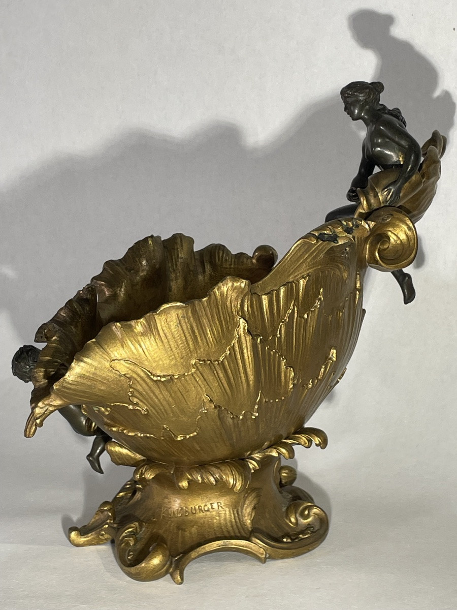 KINSBURGER Sylvain ( 1855 - 1935) - Centre de table en bronze - Art Nouveau -photo-7