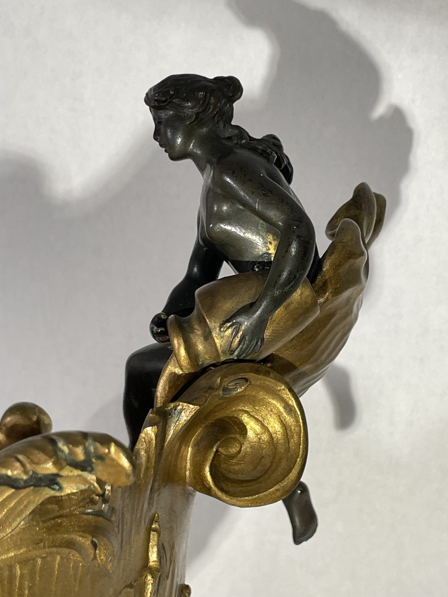 KINSBURGER Sylvain ( 1855 - 1935) - Centre de table en bronze - Art Nouveau -photo-8
