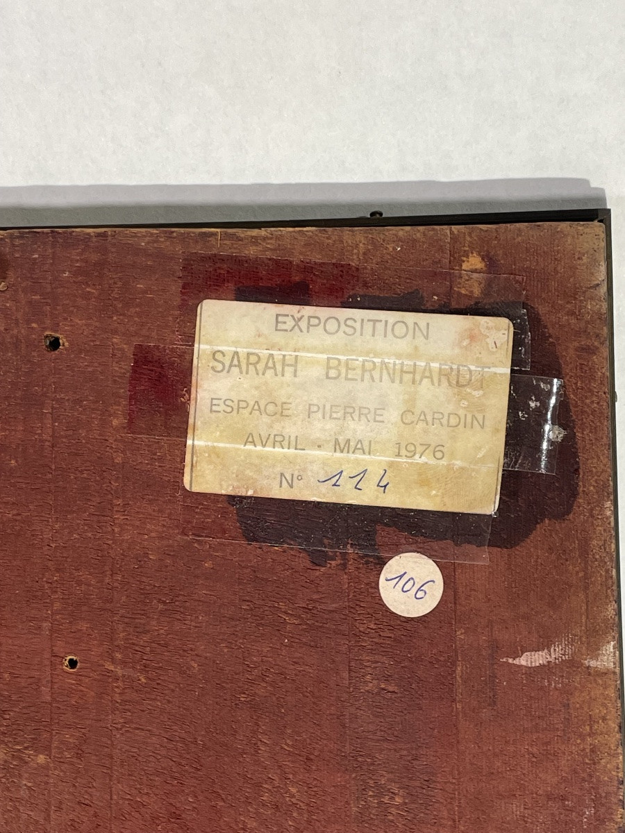 Prevot Vallo - Large Bronze Medal Depicting Sarah Bernhardt In Profile. -photo-2