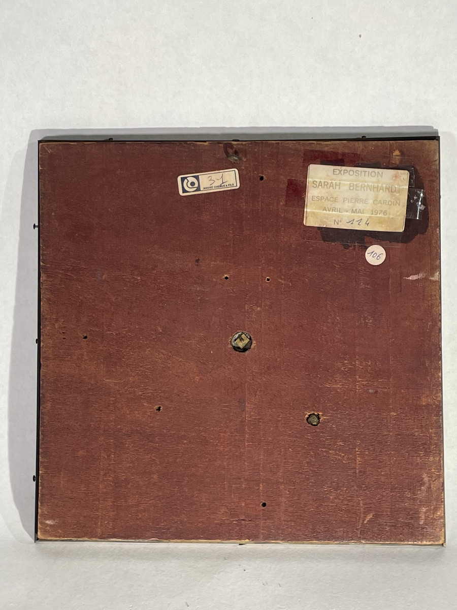 Prevot Vallo - Large Bronze Medal Depicting Sarah Bernhardt In Profile. -photo-3