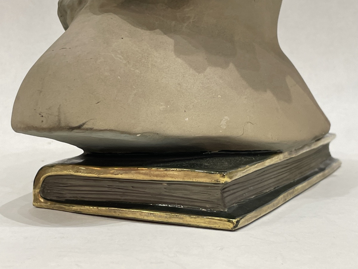 CAUSSÉ Julien ( 1869 - 1938) - Buste de jeune femme en plâtre - -photo-6