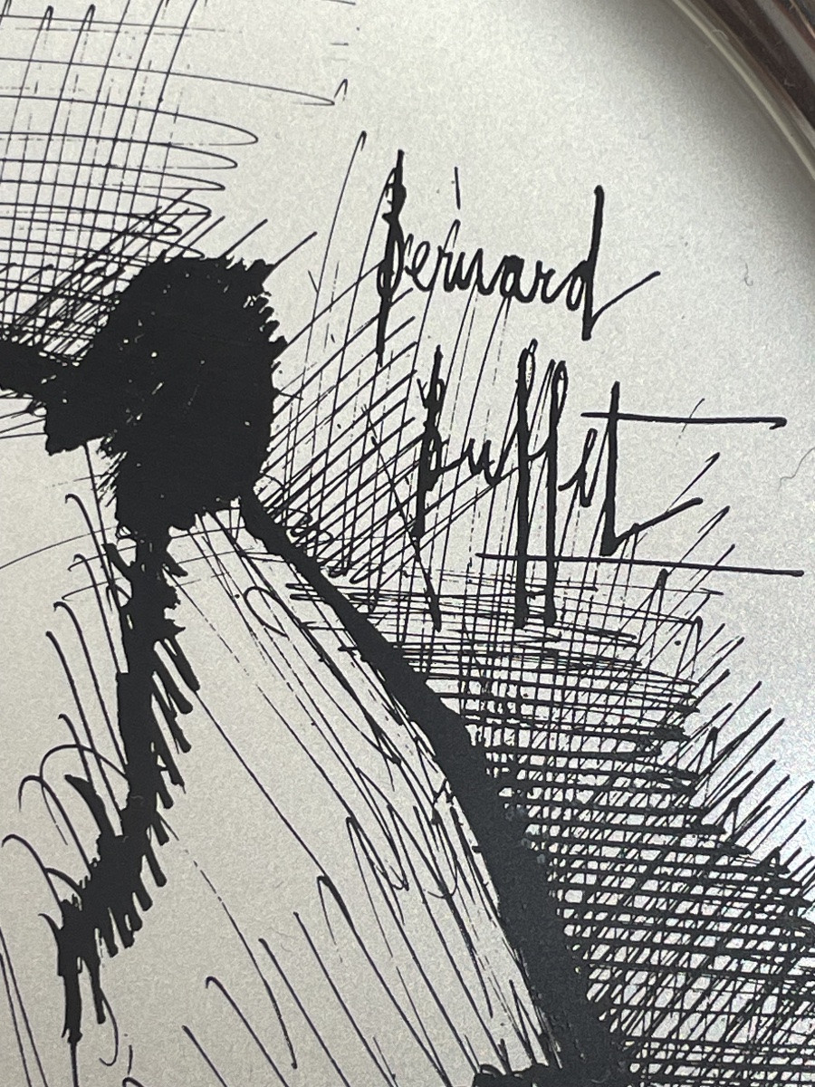 BUFFET Bernard ( 1938 - 1999) - Assiette « Panda » en argent premier titre - -photo-3