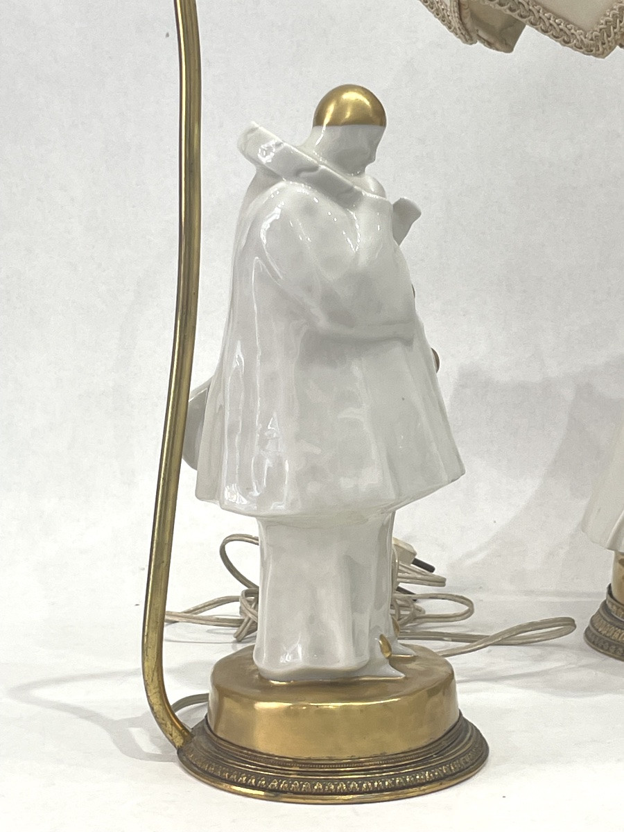 Sandoz édouard Marcel (1891 - 1977) - Pierrot And Columbine - Art Deco Porcelain -photo-3