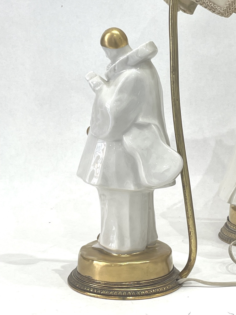 Sandoz édouard Marcel (1891 - 1977) - Pierrot And Columbine - Art Deco Porcelain -photo-4